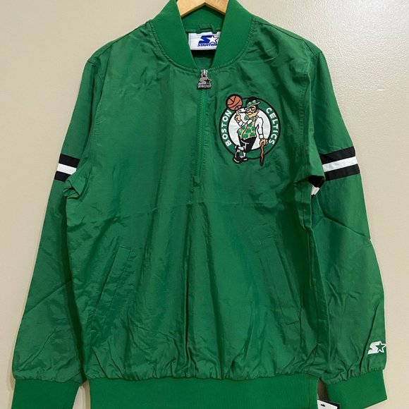 Starter NBA Boston Celtics The Jet Crinkle Half Zip Pullover Woven Jacket Mens S - Picture 5 of 12